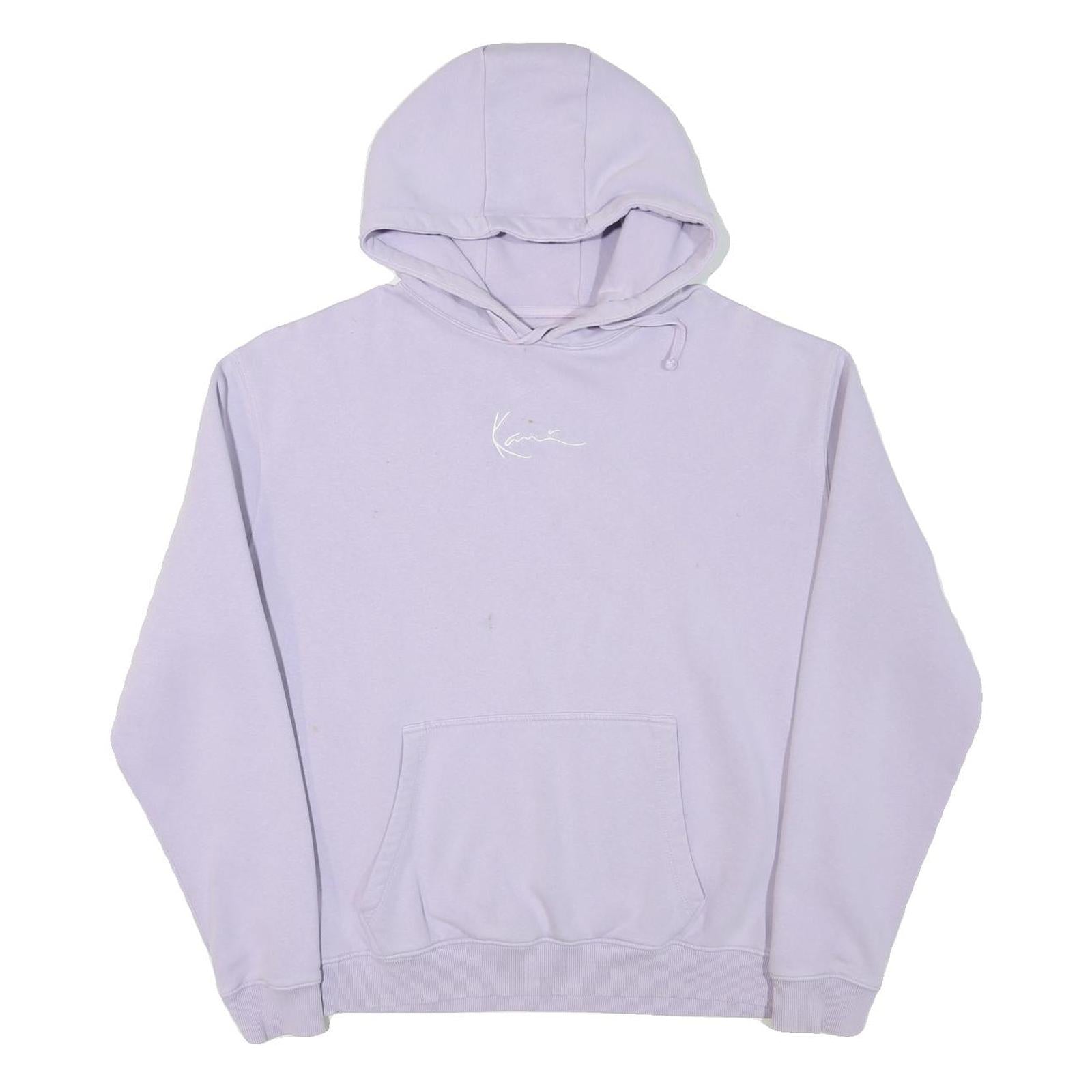 KARL KANI Mens Lilac Pullover Hoodie L Cotton Blend Casual Sweatshirt