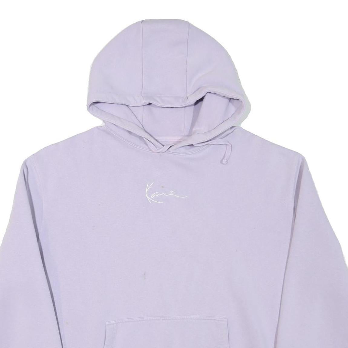 KARL KANI Mens Lilac Pullover Hoodie L Cotton Blend Casual Sweatshirt