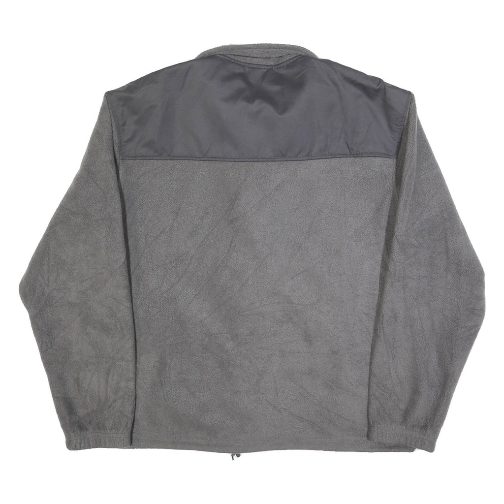 FILA Mens Grey Polyester Zip Jacket L Fleece Contrast Panel Casual Outerwear