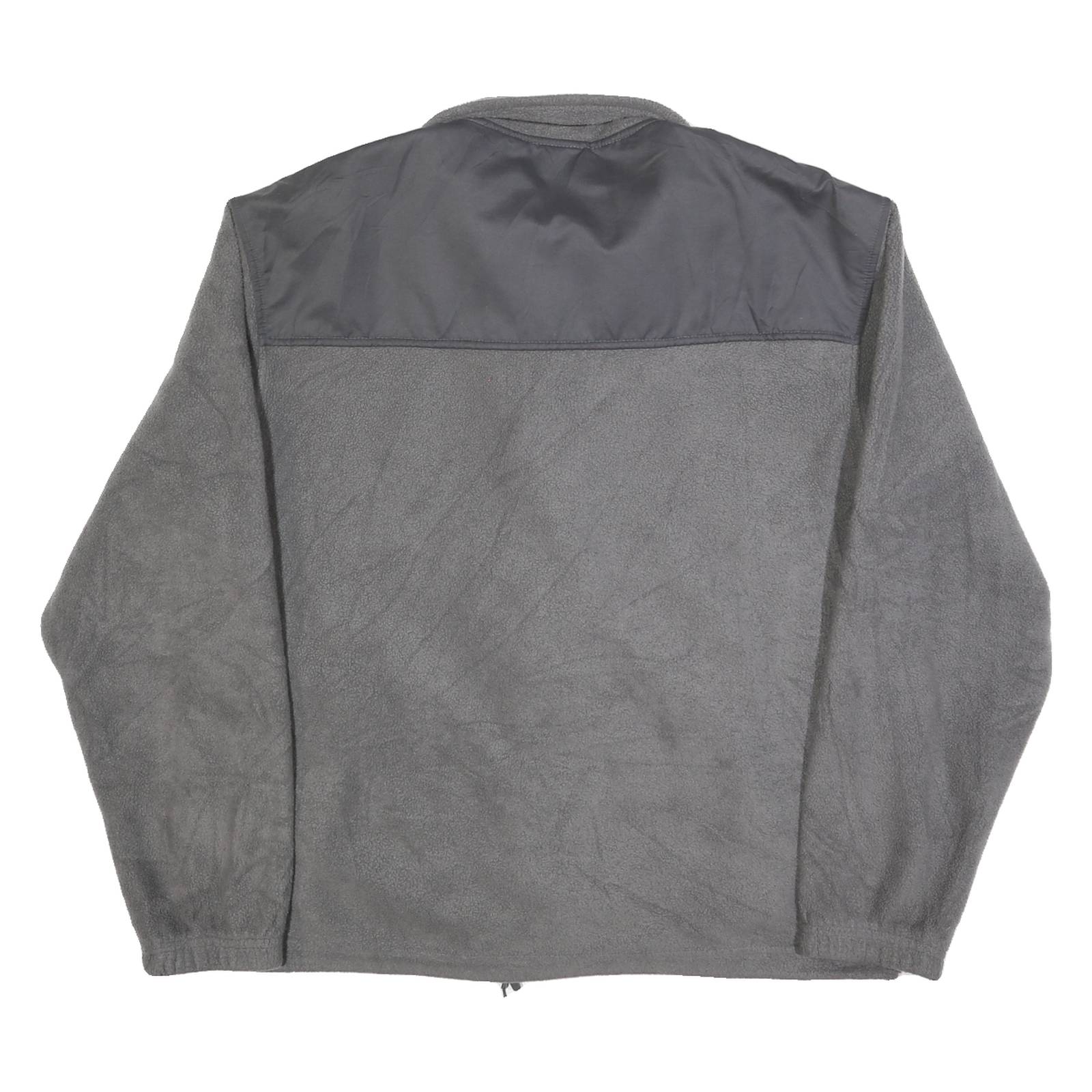 FILA Mens Grey Polyester Zip Jacket L Fleece Contrast Panel Casual Outerwear
