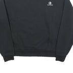 CONVERSE Womens Black Sweatshirt Crew Neck S Cotton Logo Pullover Casual