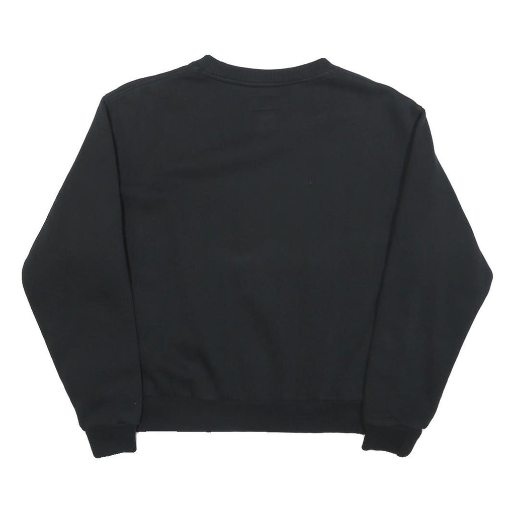 CONVERSE Womens Black Sweatshirt Crew Neck S Cotton Logo Pullover Casual