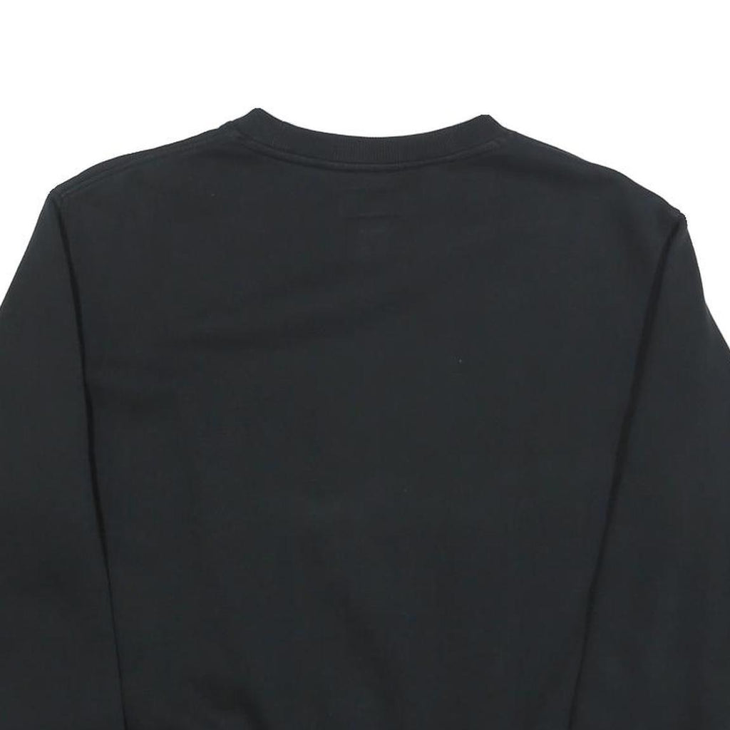 CONVERSE Womens Black Sweatshirt Crew Neck S Cotton Logo Pullover Casual