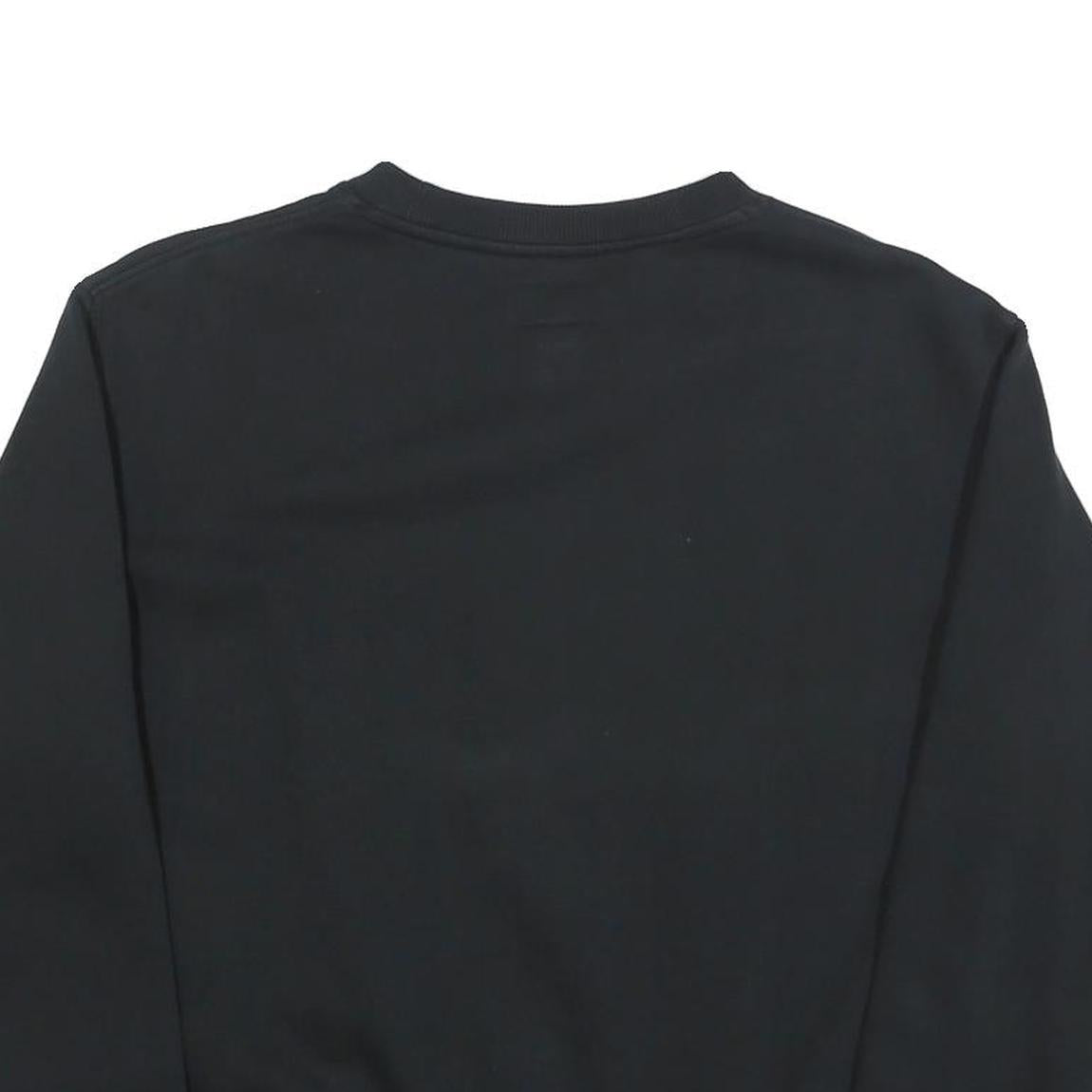 CONVERSE Womens Black Sweatshirt Crew Neck S Cotton Logo Pullover Casual