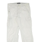 BIAGGINI Mens Cotton Blend White Regular Fit Cargo Trousers W33 L31 Casual Zip