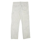 BIAGGINI Mens Cotton Blend White Regular Fit Cargo Trousers W33 L31 Casual Zip