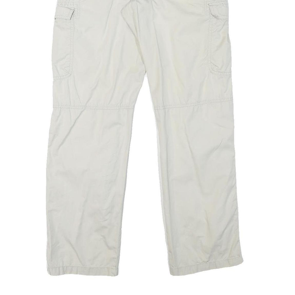 BIAGGINI Mens Cotton Blend White Regular Fit Cargo Trousers W33 L31 Casual Zip