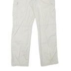 BIAGGINI Mens Cotton Blend White Regular Fit Cargo Trousers W33 L31 Casual Zip