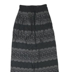 GANNI Womens Rayon Black Relaxed Wide-Leg Trousers W24 L26 Printed Comfortable