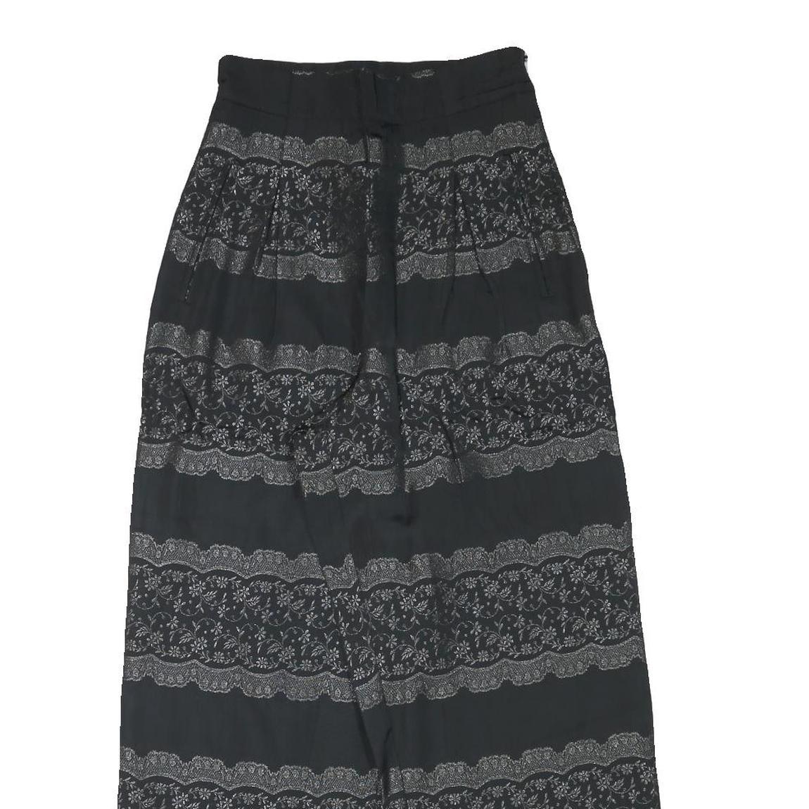 GANNI Womens Rayon Black Relaxed Wide-Leg Trousers W24 L26 Printed Comfortable