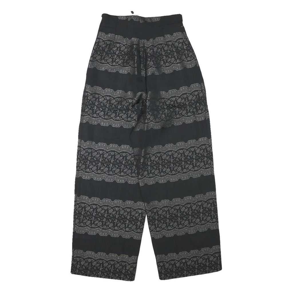 GANNI Womens Rayon Black Relaxed Wide-Leg Trousers W24 L26 Printed Comfortable