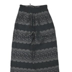 GANNI Womens Rayon Black Relaxed Wide-Leg Trousers W24 L26 Printed Comfortable