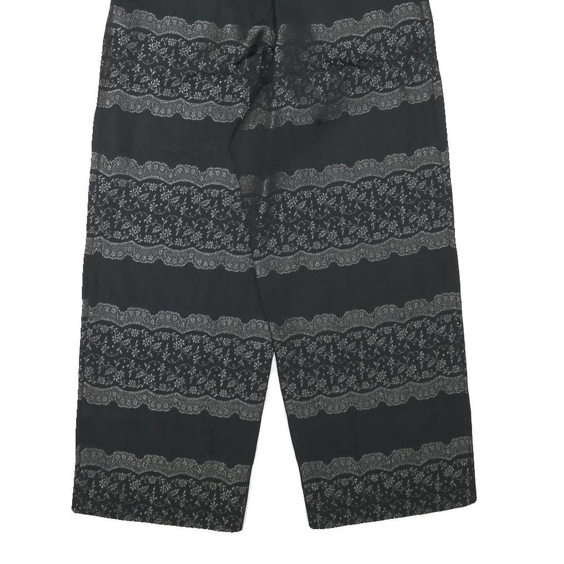 GANNI Womens Rayon Black Relaxed Wide-Leg Trousers W24 L26 Printed Comfortable