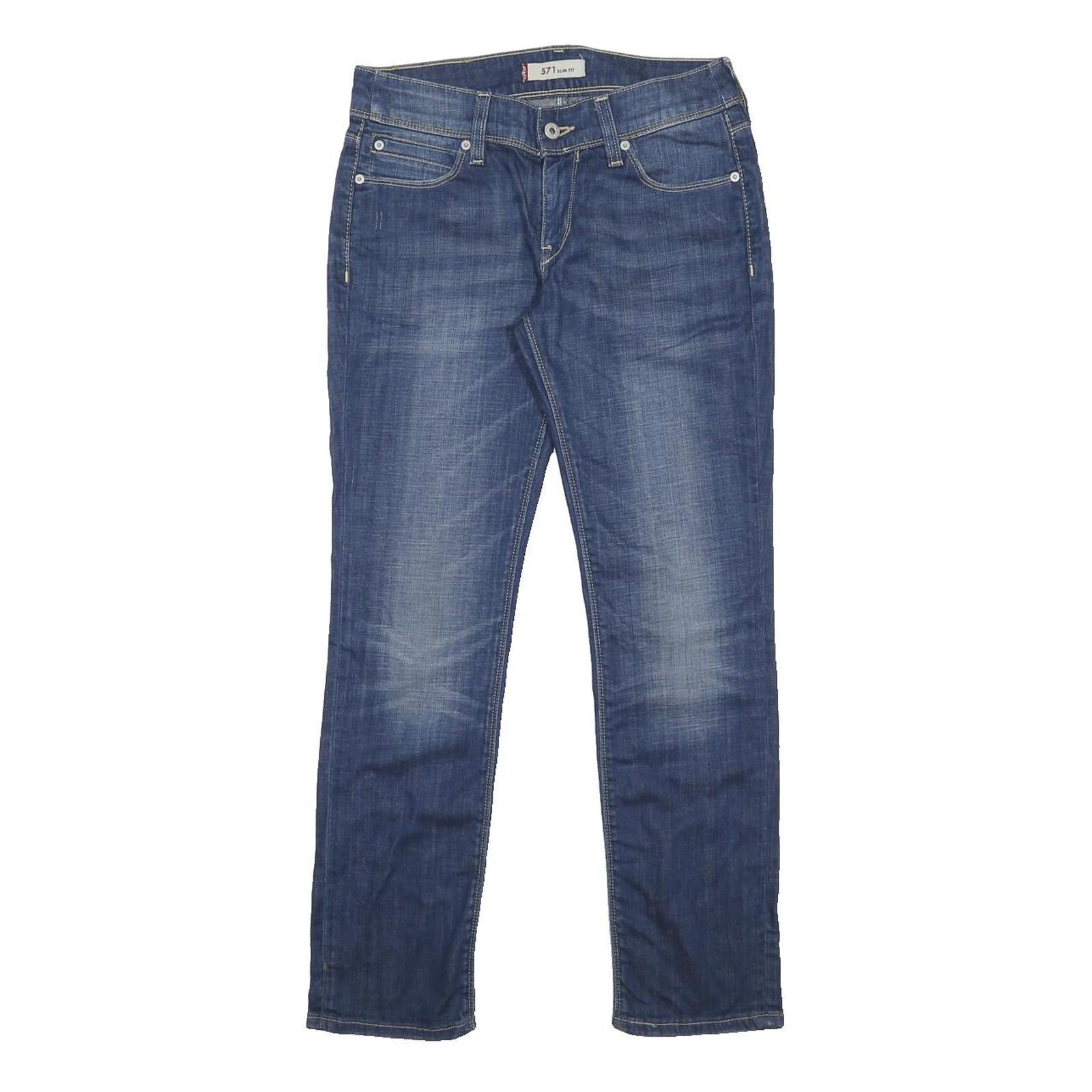 LEVI'S 571 Womens Jeans Blue Slim Skinny Denim Medium W30 L30 Classic Stylish