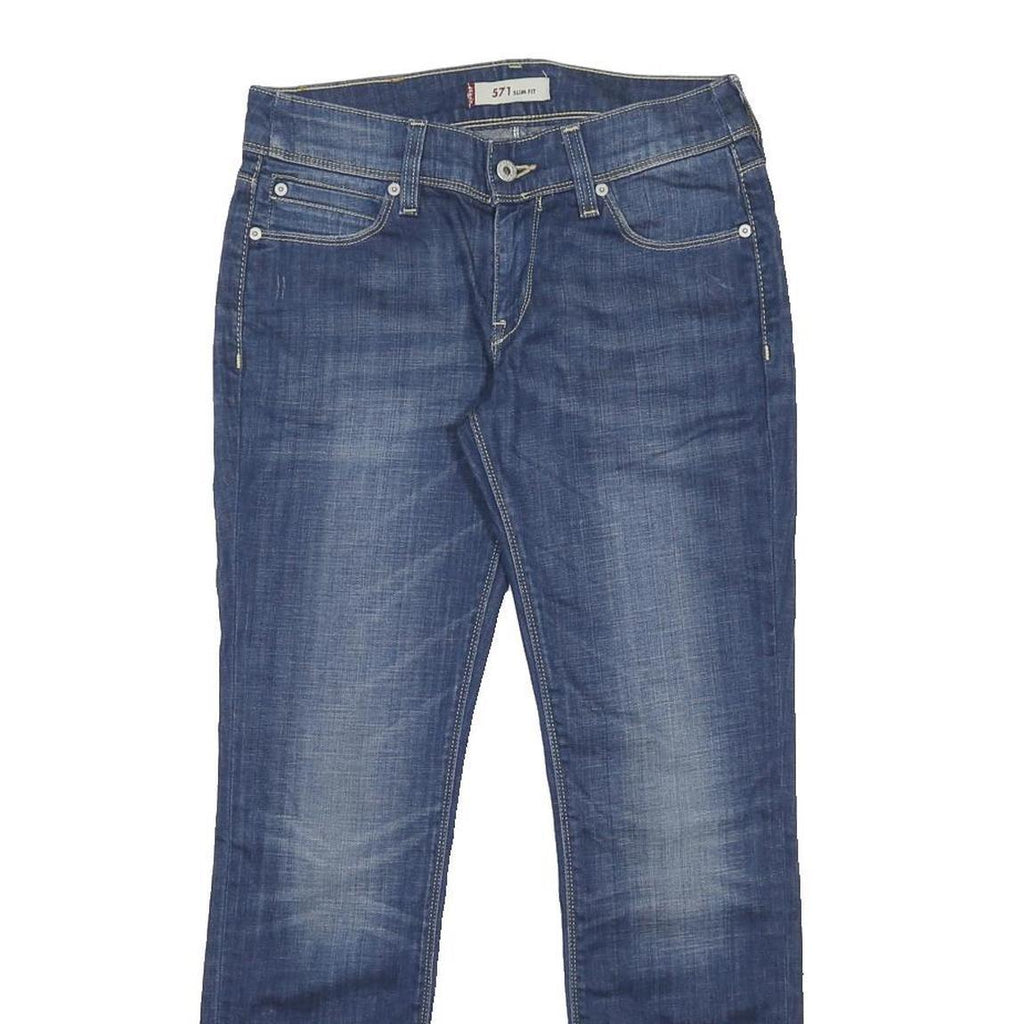 LEVI'S 571 Womens Jeans Blue Slim Skinny Denim Medium W30 L30 Classic Stylish