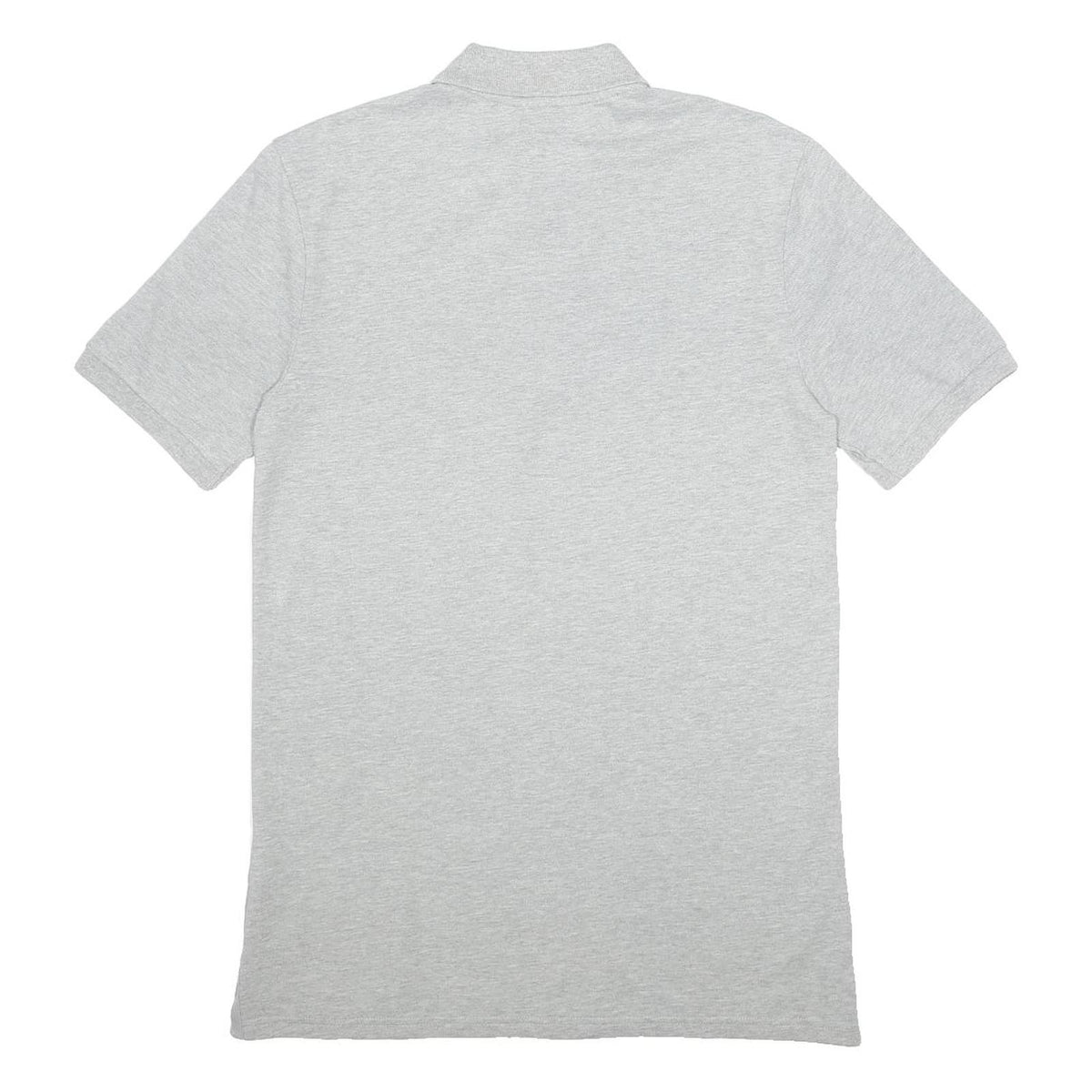 NIKE Mens Grey Short Sleeve Plain Cotton Polo Shirt S Classic Logo Casual Wear