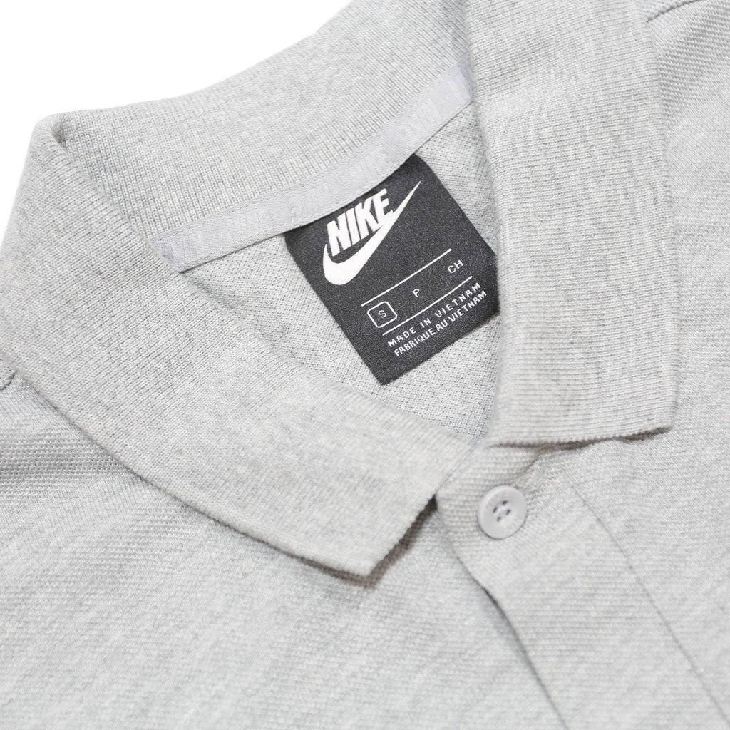 NIKE Mens Grey Short Sleeve Plain Cotton Polo Shirt S Classic Logo Casual Wear