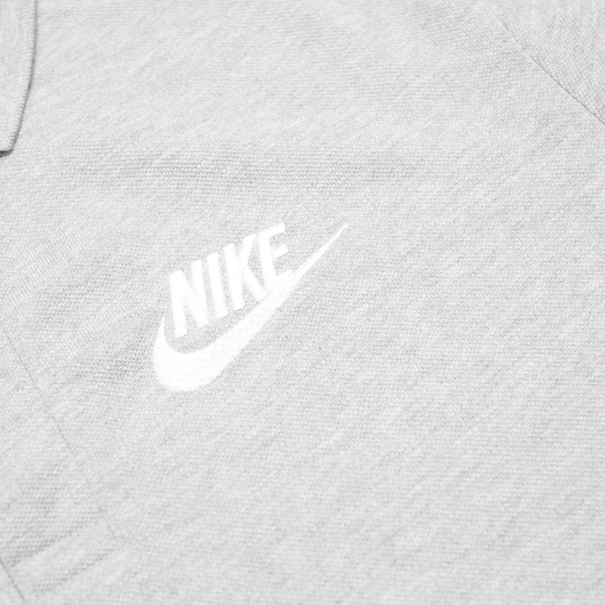 NIKE Mens Grey Short Sleeve Plain Cotton Polo Shirt S Classic Logo Casual Wear