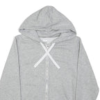 CALVIN KLEIN Womens Grey Zip Up Hoodie S Logo Elasticated Hem Sweatshirt