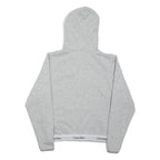 CALVIN KLEIN Womens Grey Zip Up Hoodie S Logo Elasticated Hem Sweatshirt