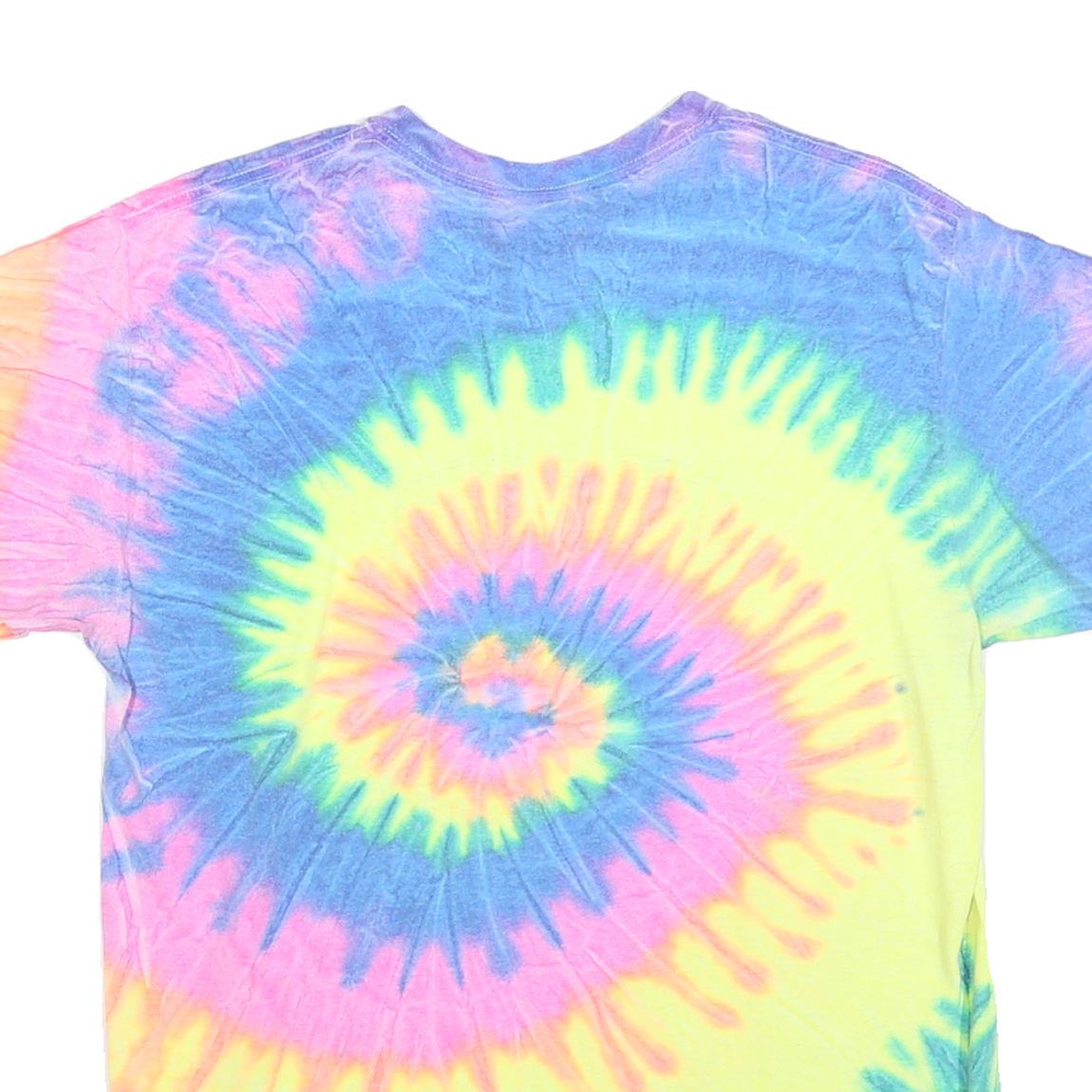 COLORTONE Womens Yellow & Blue Tie Dye Orlando Florida Graphic T-Shirt M Crew