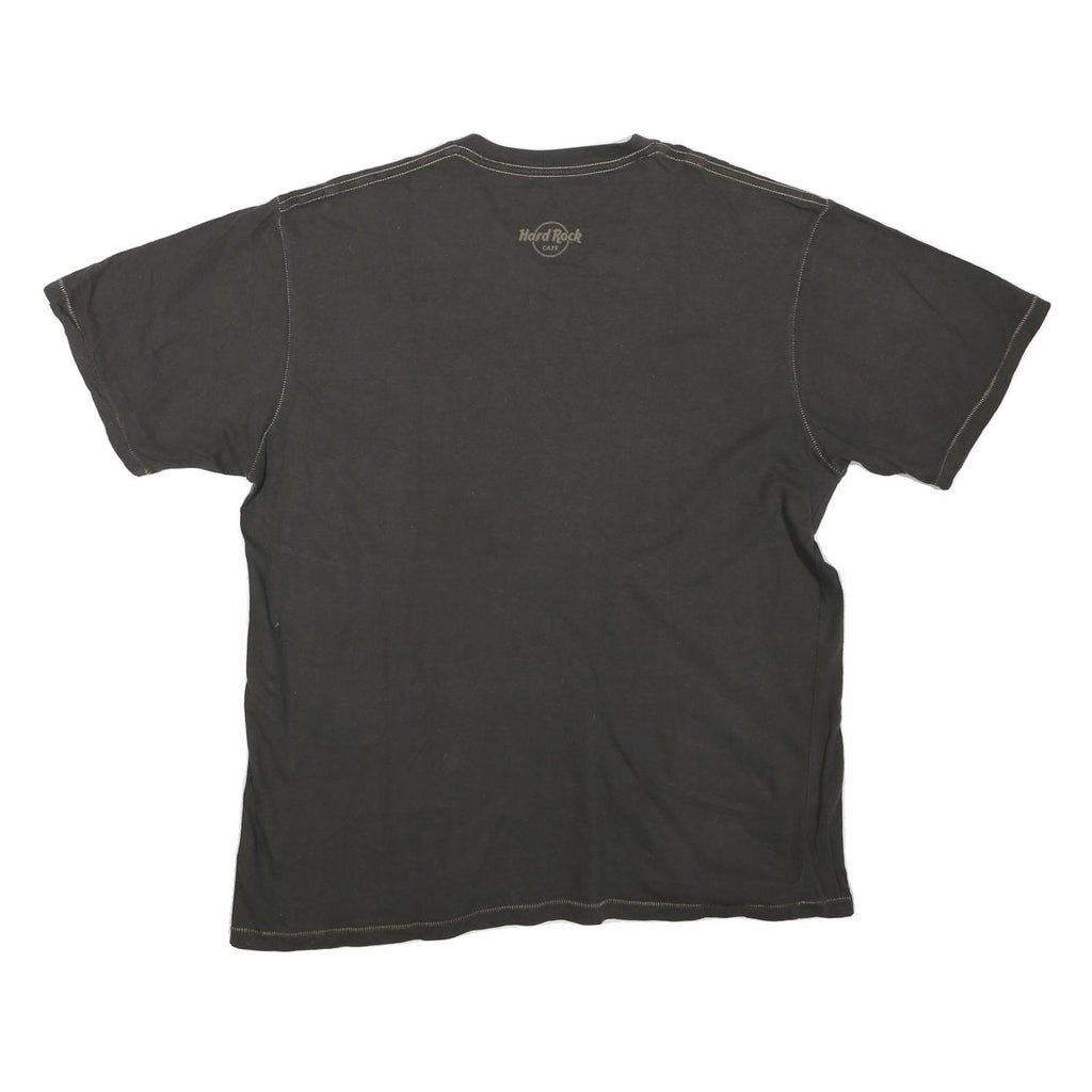 HARD ROCK CAFE Mens Black Cotton Blend Graphic T-Shirt L Short Sleeve Crew Neck
