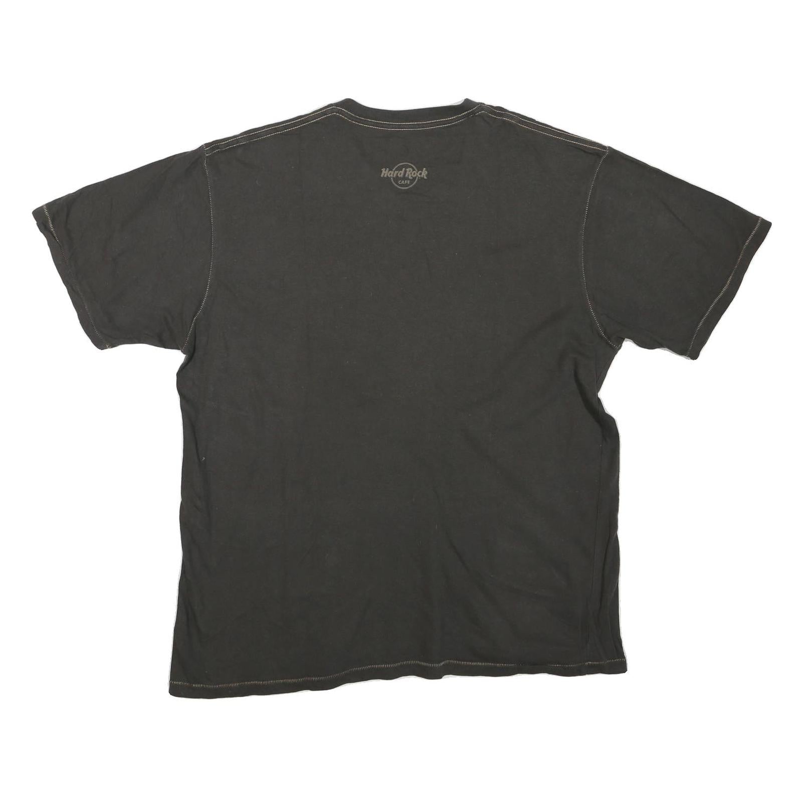 HARD ROCK CAFE Mens Black Cotton Blend Graphic T-Shirt L Short Sleeve Crew Neck