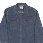 WRANGLER Womens Blue Denim Shirt M Long Sleeve Button Casual Western