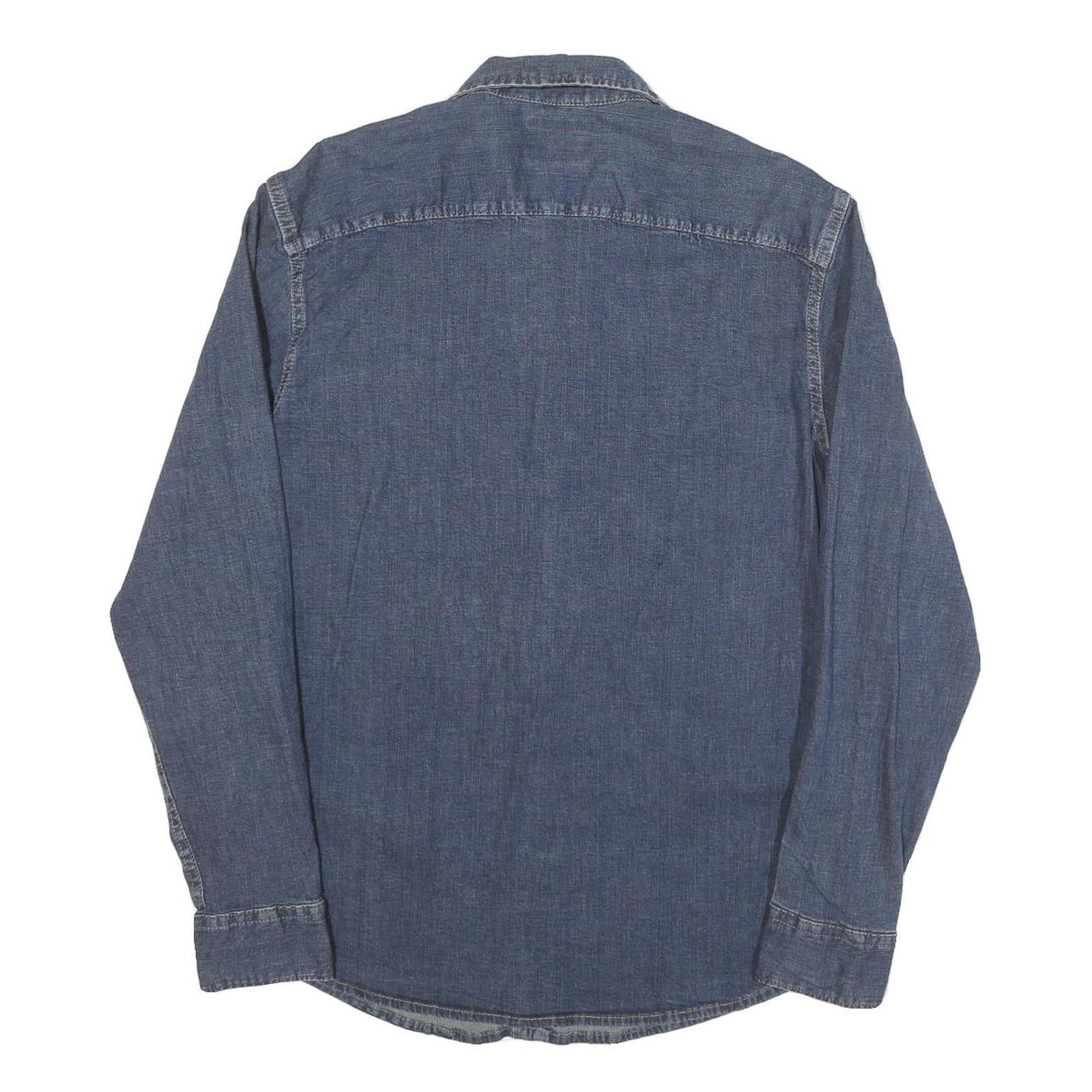 WRANGLER Womens Blue Denim Shirt M Long Sleeve Button Casual Western