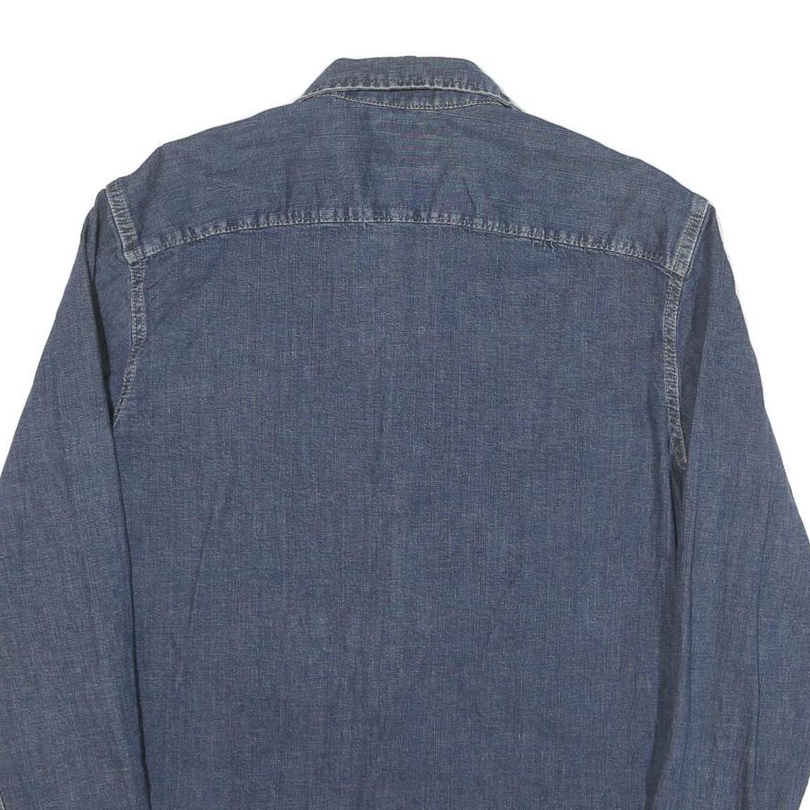 WRANGLER Womens Blue Denim Shirt M Long Sleeve Button Casual Western