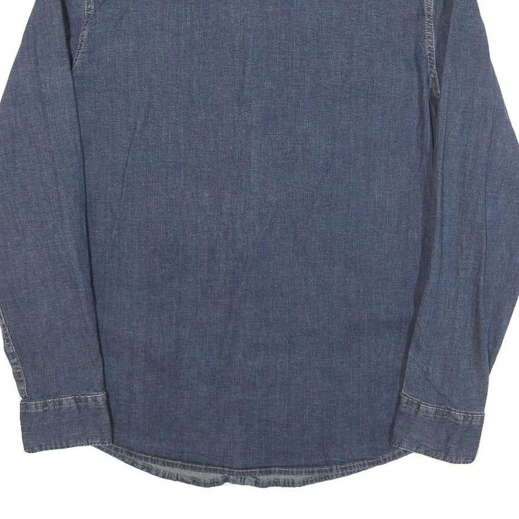 WRANGLER Womens Blue Denim Shirt M Long Sleeve Button Casual Western