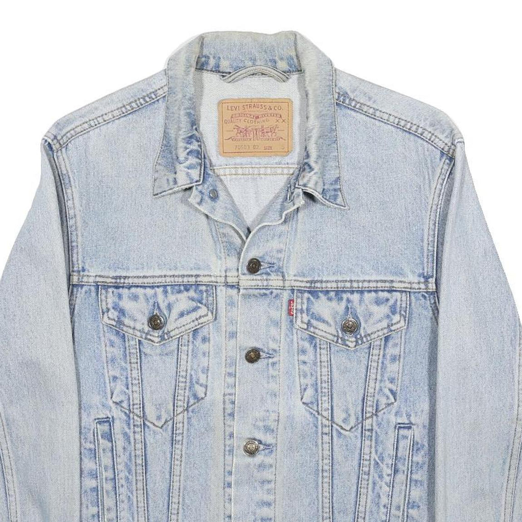 LEVI'S Mens Blue Denim Button Jacket S Cotton Classic Fit Vintage Casual