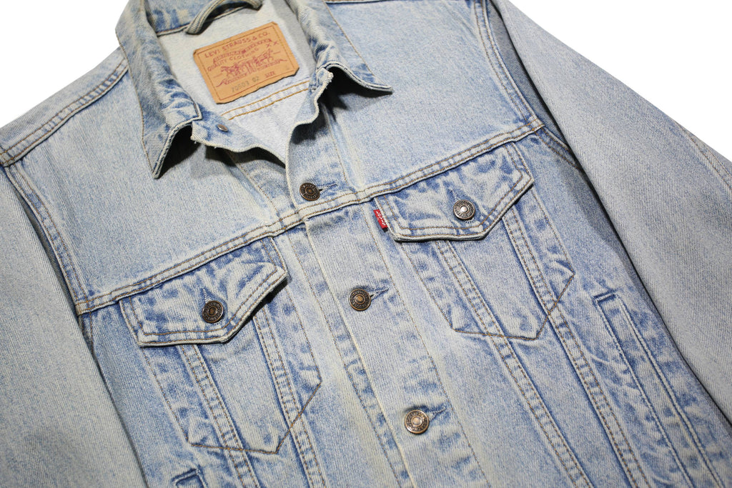 LEVI'S Mens Blue Denim Button Jacket S Cotton Classic Fit Vintage Casual