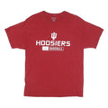CHAMPION Mens Red IU Hoosiers Baseball Graphic T-Shirt L Crew Neck Short Sleeve