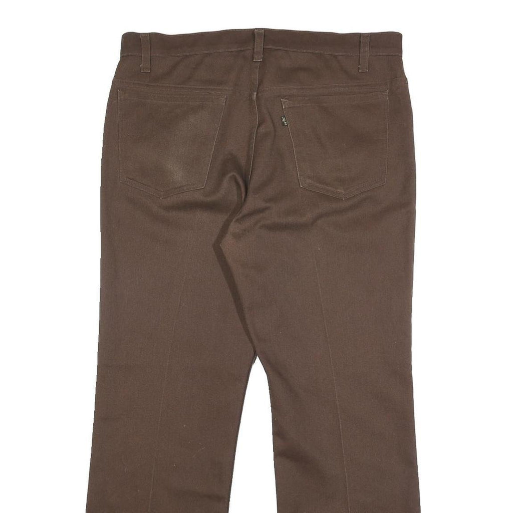LEVI'S Mens Regular Brown Cotton Blend Trousers W36 L29 Zip Classic Fit