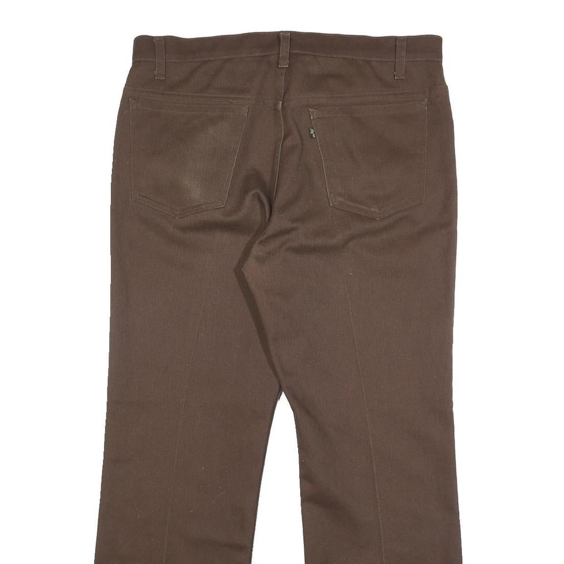 LEVI'S Mens Regular Brown Cotton Blend Trousers W36 L29 Zip Classic Fit