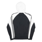 ADIDAS Womens Black & White Hooded Zip Jacket UK 18 Polyester Track Style