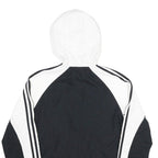 ADIDAS Womens Black & White Hooded Zip Jacket UK 18 Polyester Track Style