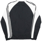 ADIDAS Womens Black & White Hooded Zip Jacket UK 18 Polyester Track Style