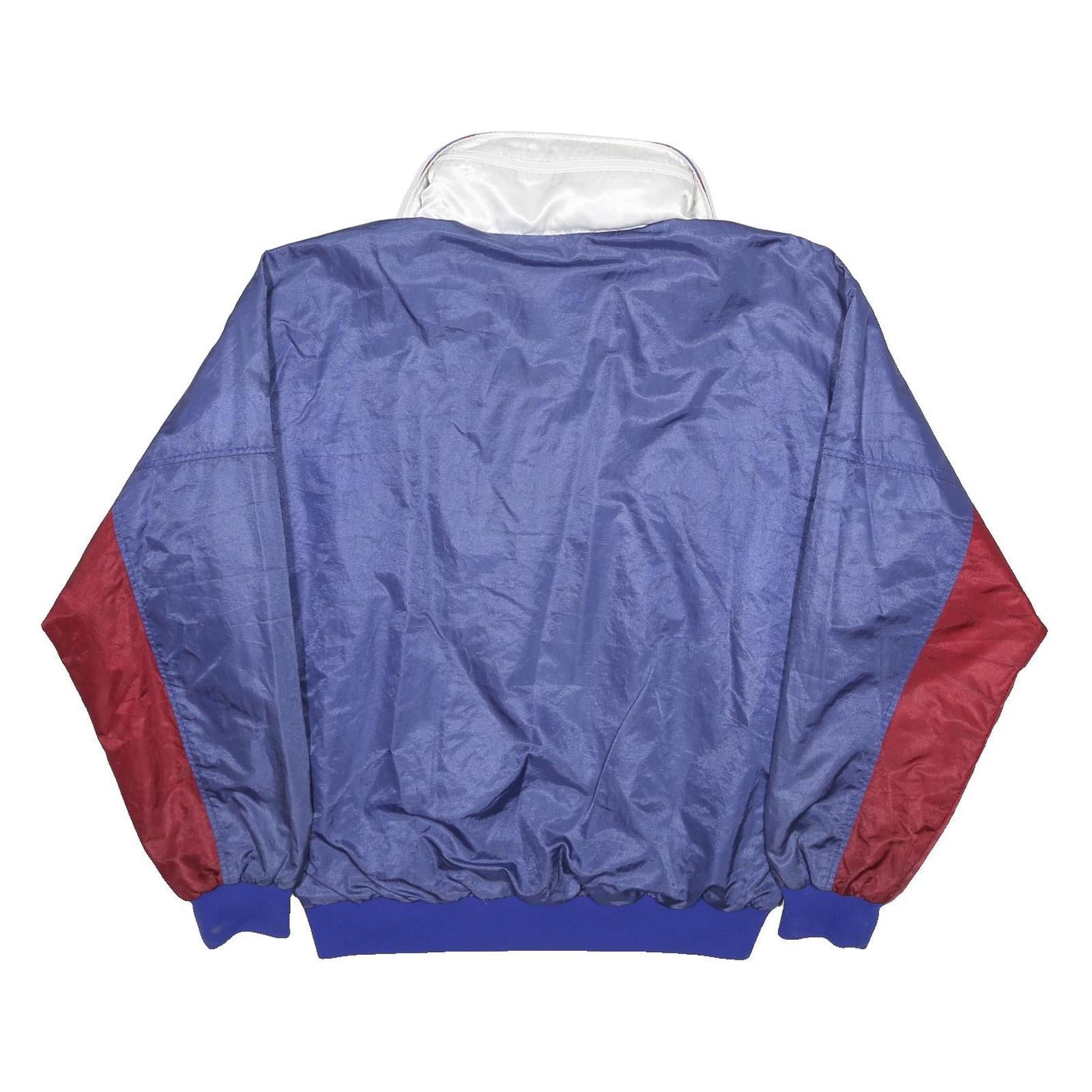 PUMA Womens Blue & Red Retro Zip Jacket L Synthetic Plain Sports Casual