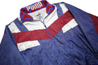 PUMA Womens Blue & Red Retro Zip Jacket L Synthetic Plain Sports Casual