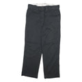 DICKIES Mens Regular Fit Black Cotton Blend Zip Trousers W34 L28 Workwear