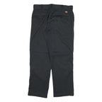 DICKIES Mens Regular Fit Black Cotton Blend Zip Trousers W34 L28 Workwear