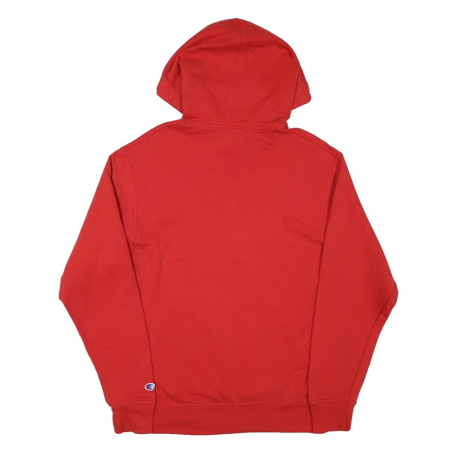 CHAMPION Mens Red Hoodie M Cotton Blend Pullover Drawstring Hood Casual