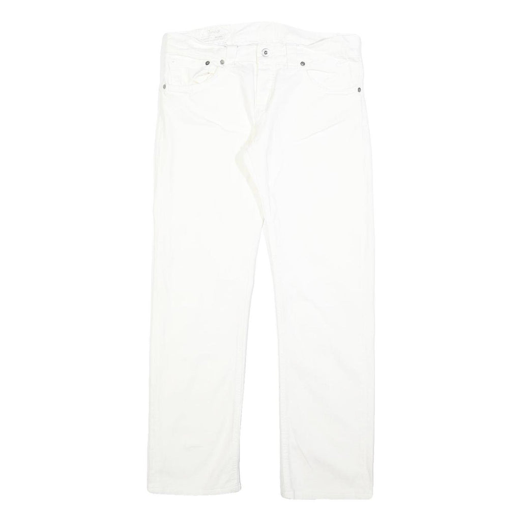 DONDUP Womens White Regular Fit Straight Denim Jeans Cotton Blend Zip W32 L30