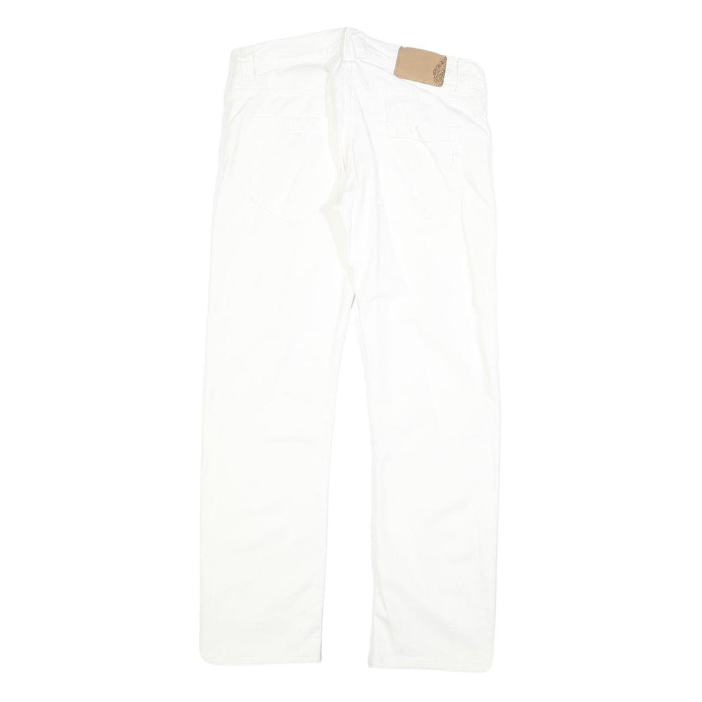 DONDUP Womens White Regular Fit Straight Denim Jeans Cotton Blend Zip W32 L30