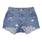LEVI'S Womens Denim Blue Casual Cut-Off Shorts S W27 Distressed