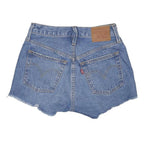 LEVI'S Womens Denim Blue Casual Cut-Off Shorts S W27 Distressed