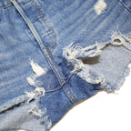 LEVI'S Womens Denim Blue Casual Cut-Off Shorts S W27 Distressed
