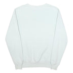 ELLESSE Womens White Crew Neck UK 8 Logo Embroidered Cotton Blend Sweatshirt